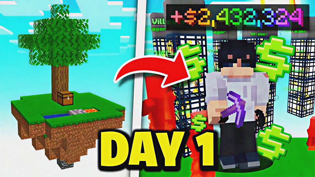 ЛУЧШИЙ СТАРТ НА *НОВОМ* СЕРВЕРЕ MINECRAFT SKYBLOCK (SOTW) #1