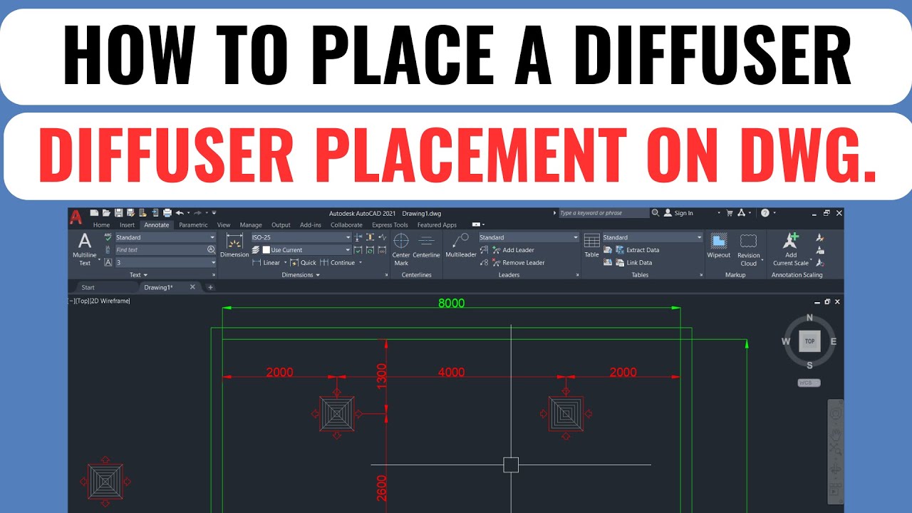Diffuser Placement on HVAC drawing 