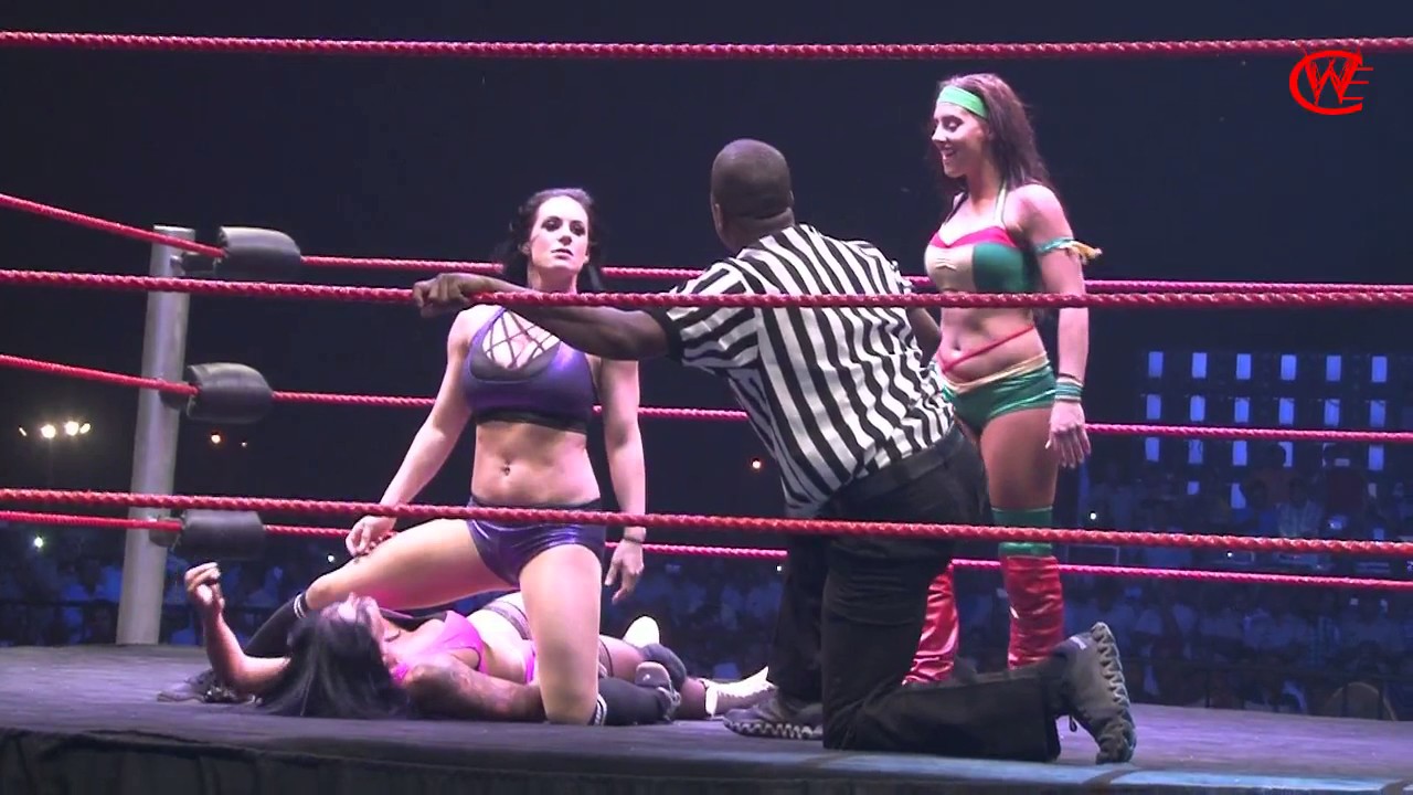 The Great Khali CWE Show HardKD & Katie Forbes vs Santana & Jayme