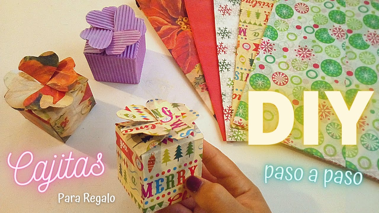 🎁DIY Cajitas para regalo🎄Cómo hacer cajitas paso a paso + Molde, cajitas para dulces/Navidad 2020