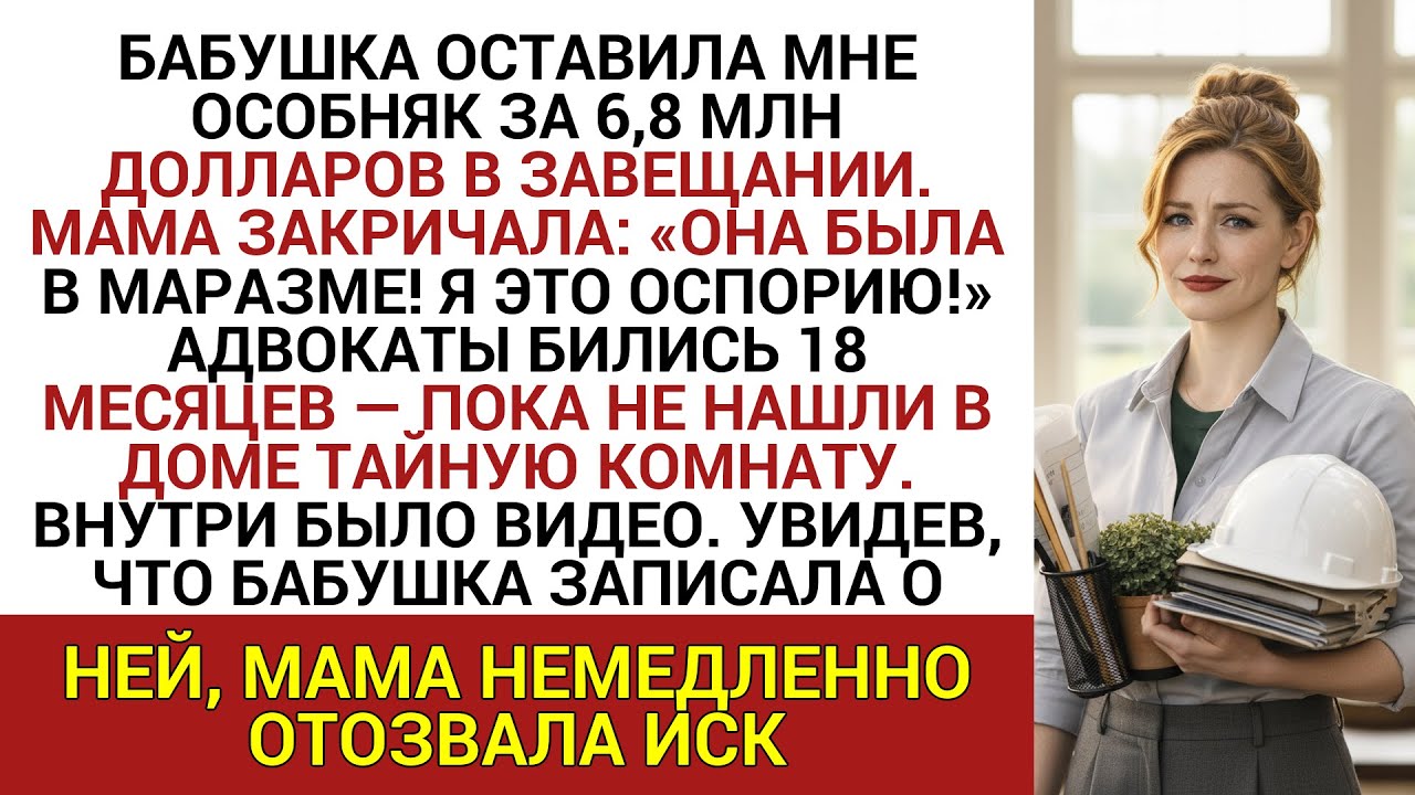 БАБУШКА ОСТАВИЛА МНЕ ОСОБНЯК ЗА 6,8 МЛН ДОЛЛАРОВ В ЗАВЕЩАНИИ. МАМА ЗАКРИЧАЛА: «ОНА БЫЛА В МАРАЗМЕ!