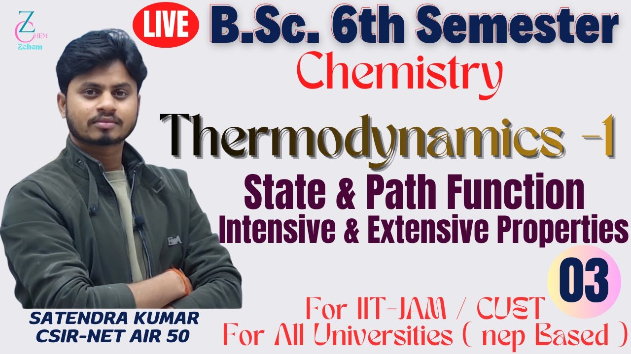 State & path functions || Intensive & extensive properties || Thermodynamics #thermodynamics #bsc
