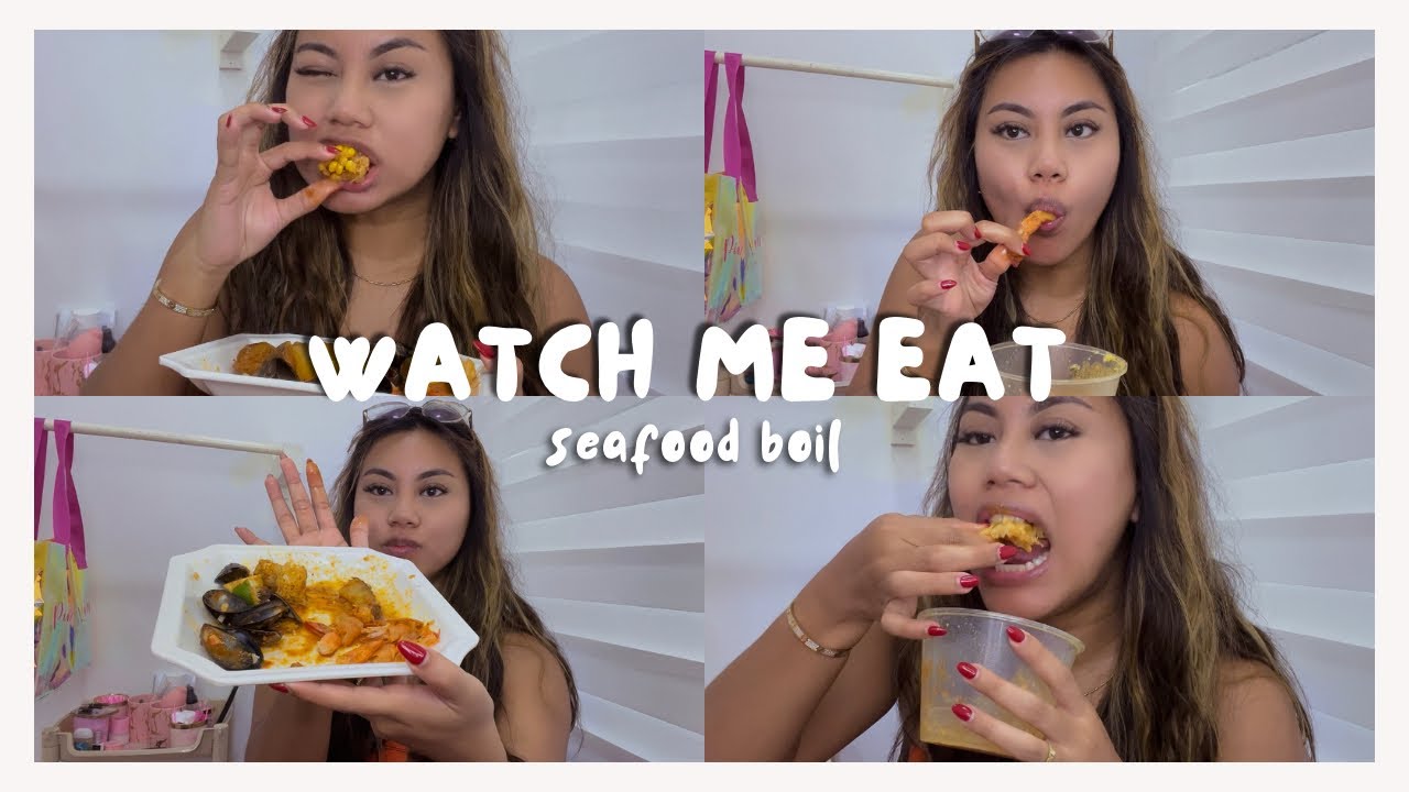 WATCH ME EAT: SEAFOOD BOIL WITH LOBSTER, MUSSELS, CRAB, CORN & MORE