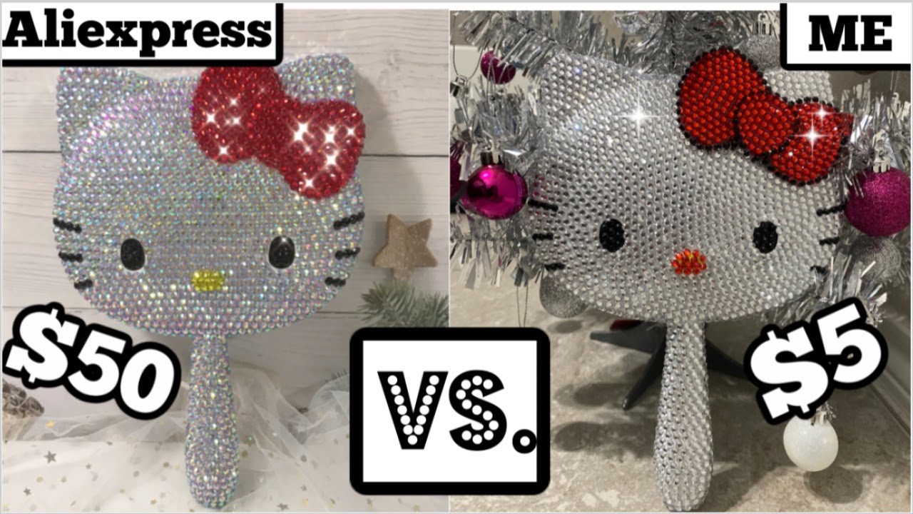 HOW TO create HELLO KITTY mirror | DIY Rhinstones | Maimoments