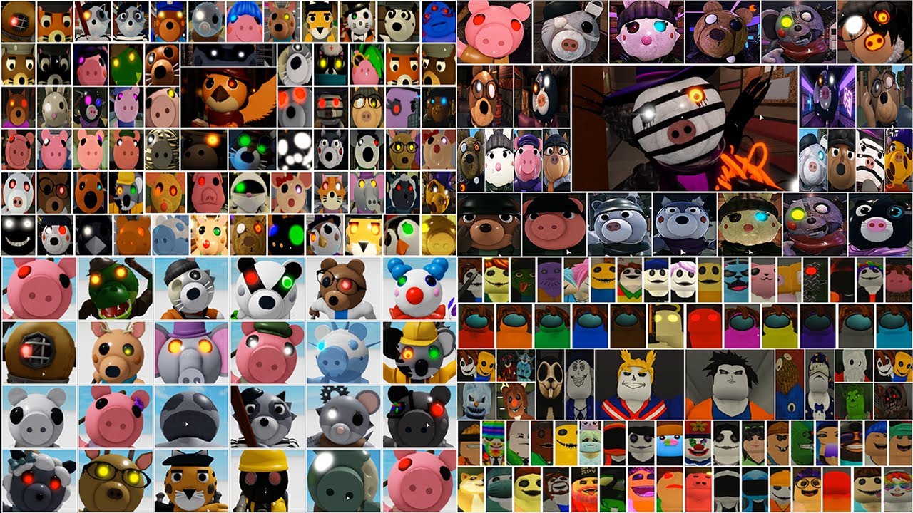ROBLOX PIGGY VS LOST VS PIGGY BOTS VS BAKON ALL JUMPSCARES