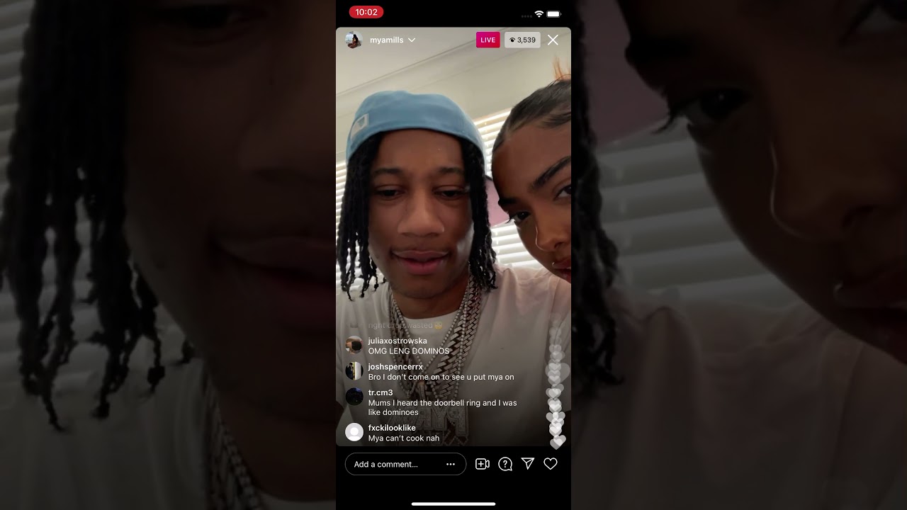 myamills and digga d Instagram Live