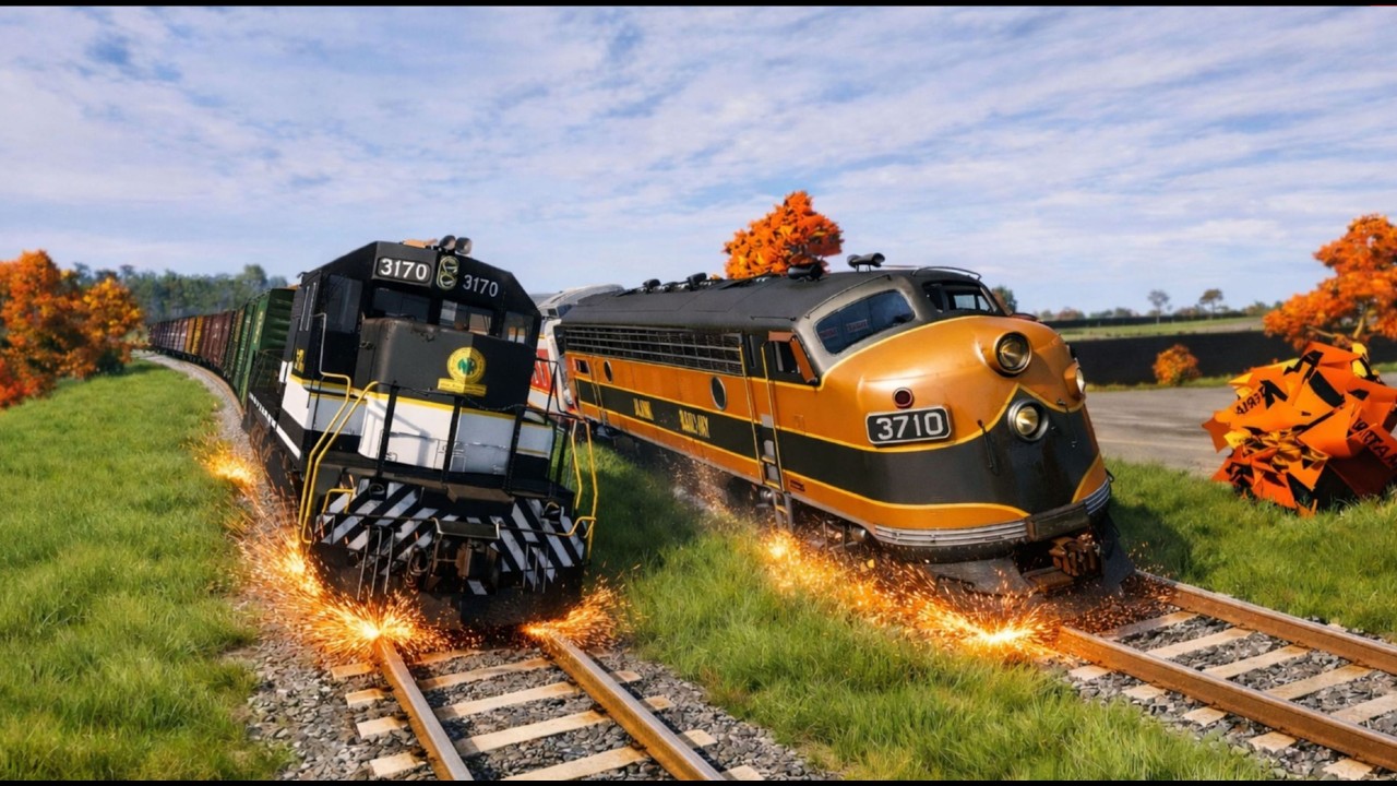 Huge Trains going offrails 1 | @beamng