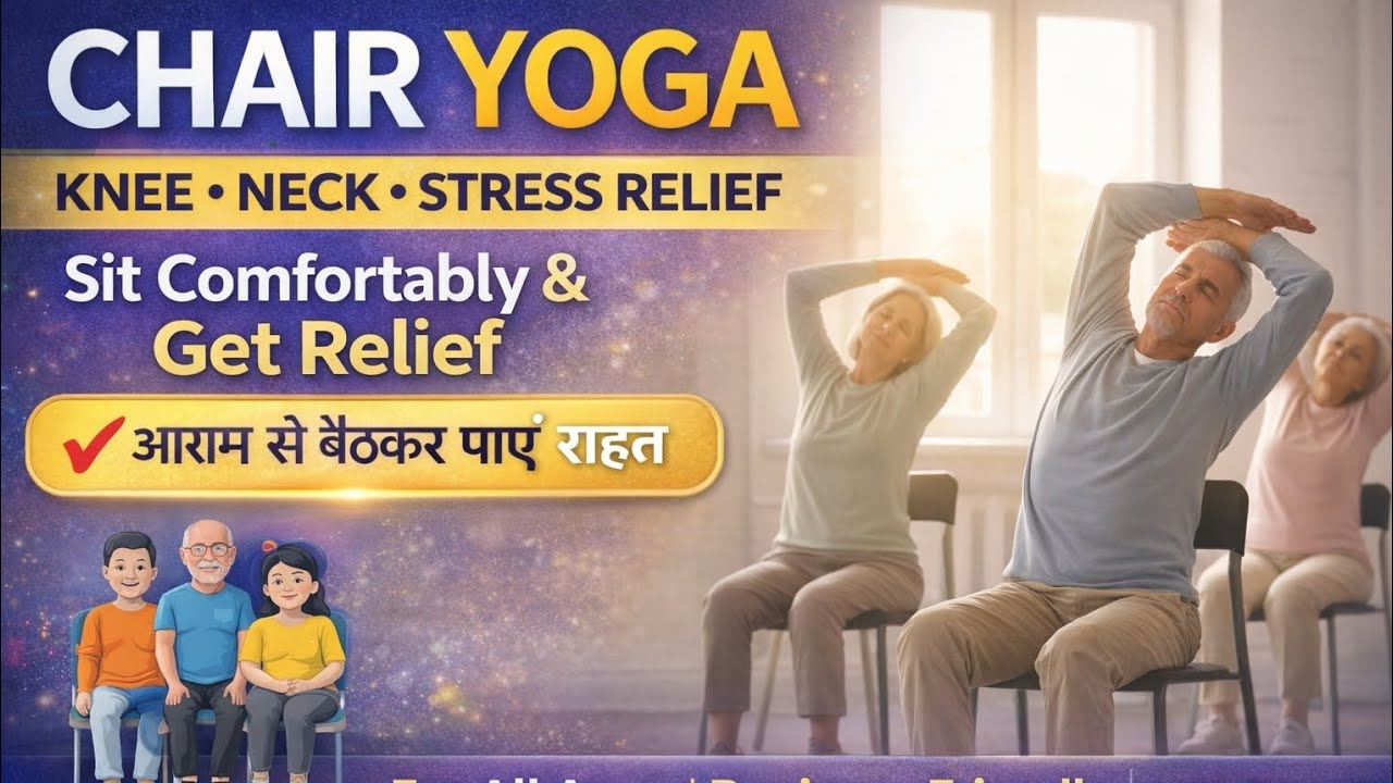 Chair Yoga for Knee, Neck & Stress Relief 😞| Sit Comfortably & Heal Your Body | 15 Easy Exercises 