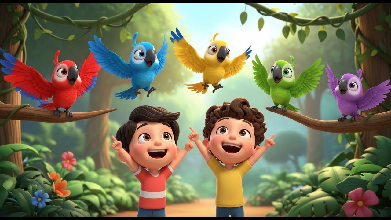 Five Little Macaws Flap Flap Flap | Tropical Bird Songs & Counting for Kids