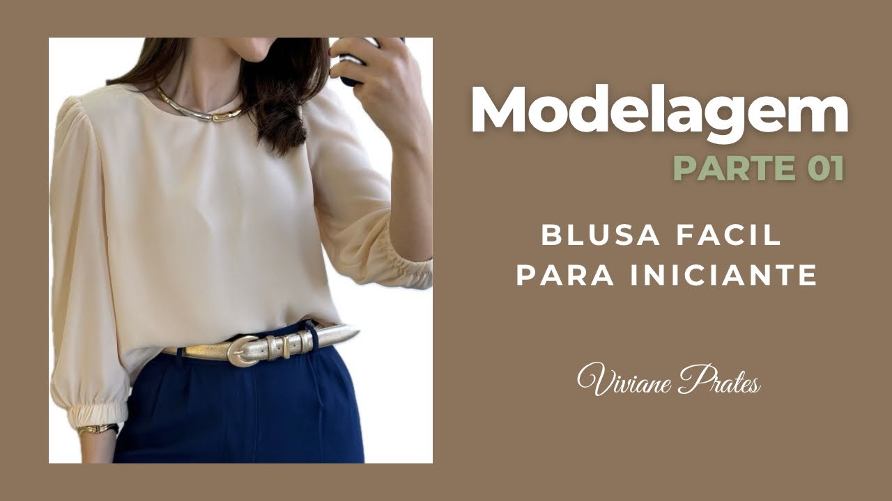 Como fazer modelagem blusa com franzido na manga fácil para iniciante na costura | VIVIANE PRATES