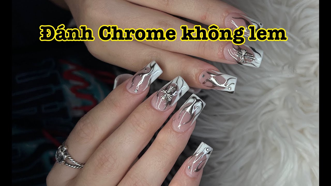 Đánh Chrome không lem | Nail art designs 2023 | nail tutorial