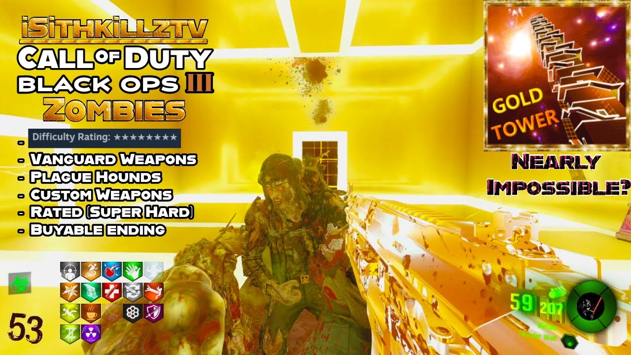NEW Gold Tower RATED (SUPER HARD) is RIDICULOUSLY HARD & RNG DEPENDANT! - Bo3 custom zombies