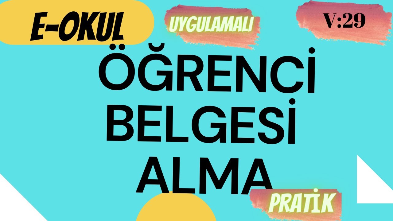E-OKUL ÖĞRENCİ BELGESİ NASIL ALINIR?  GÜNCEL