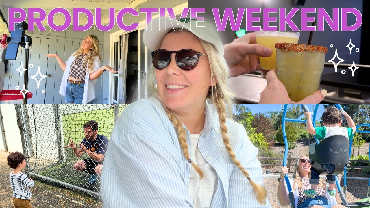 productive mom weekend vlog! cooking, content creation & family time