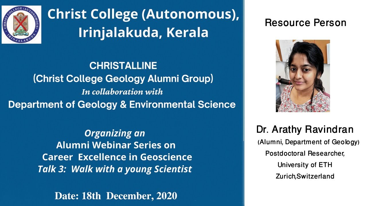 Career Excellence in GeoScience  : Webinar series Geology Department