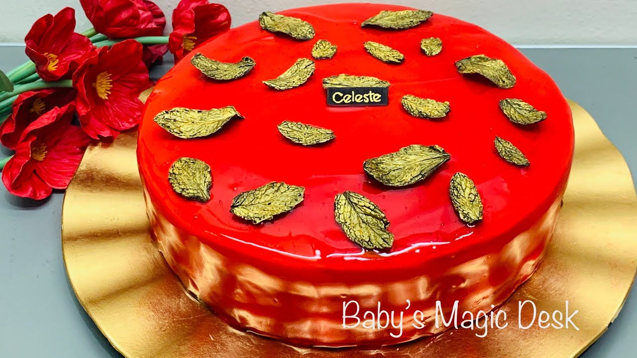 How to decorate whipped cream cake with strawberry glaze | Easy chocolate decoration ideas