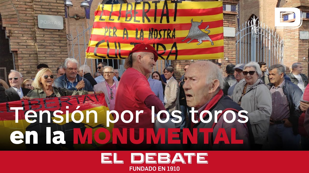 Tensión en la Monumental de Barcelona por el enfrentamiento entre animalistas y taurinos