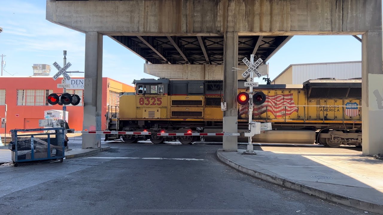 Union Pacific Intermodal Freight Train Northbound Through Portland