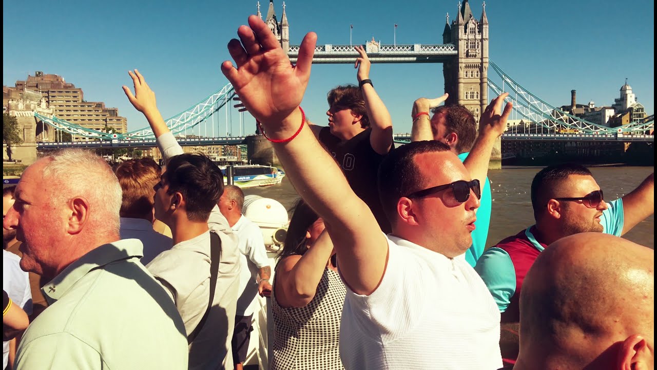 Chelsea away day August 2016: West Ham Fans' Party Boat, en route to Stamford Bridge!