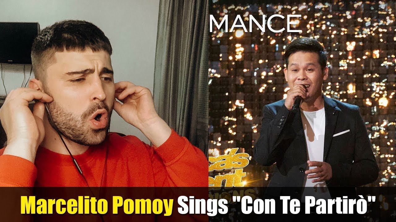 INCREDIBLE!! Marcelito Pomoy - Con Te Partirò (With DUAL VOICES!) America's Got Talent | REACTION
