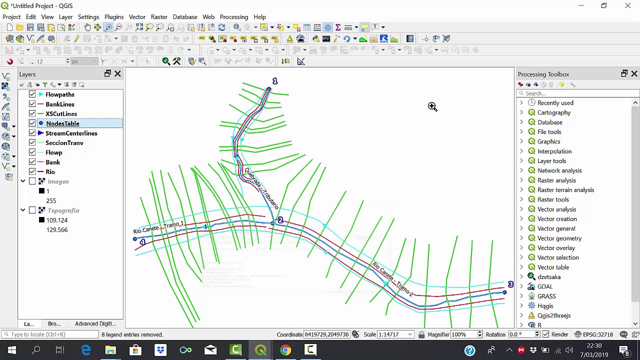 Simulación Hidráulica Flujo Permanente 1D con QGIS 3.4, RiverGIS, Hec RAS 5.0.6 - Parte I