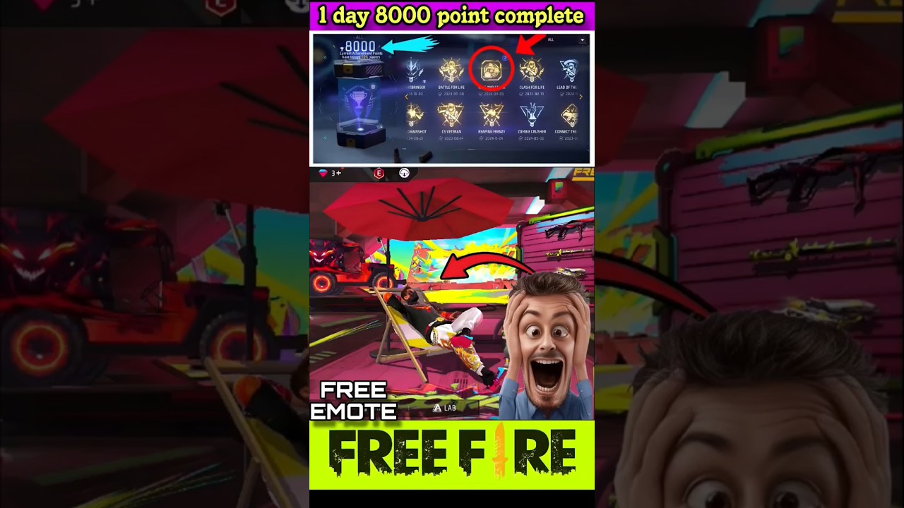 Achievement mission complete 🤯(8000 point)🤯 || free fire achievement #freefire #achievement
