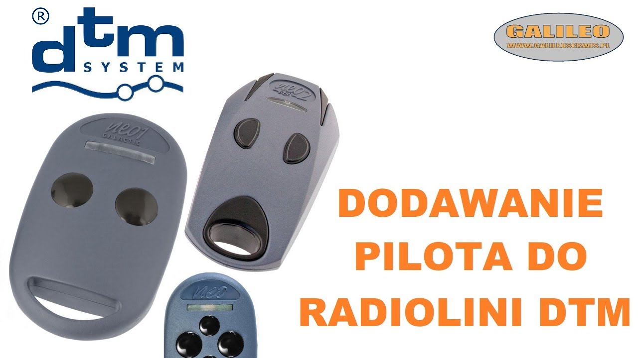DTM Dodawanie, programowanie pilota do radiolinii