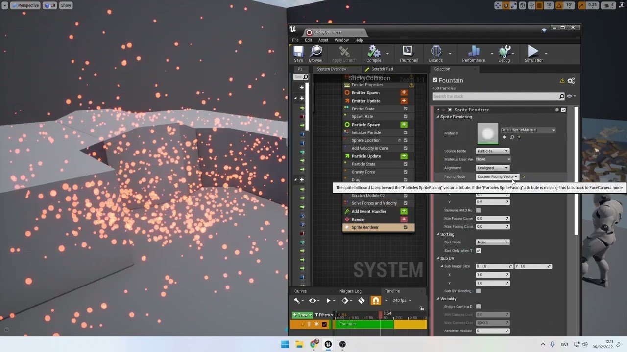 UE4 Niagara Quicktip Sticky Collision