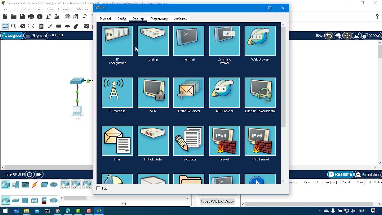 Packet Tracer &ndash; Mise en &oelig;uvre de la connectivit&eacute; de base