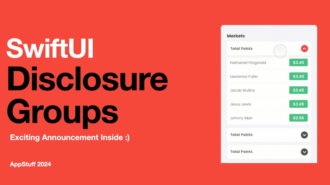 Группы по раскрытию информации SwiftUI + захватывающее объявление!!