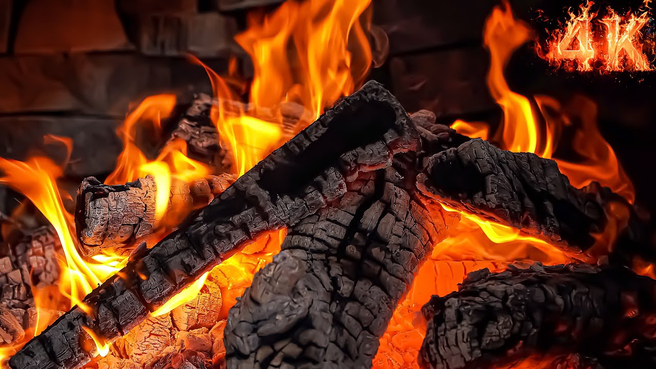 🔥Soothing Fireplace & Relaxing Crackling Fire Sounds 4K🔥Cozy Birchwood Fireplace for Relaxation