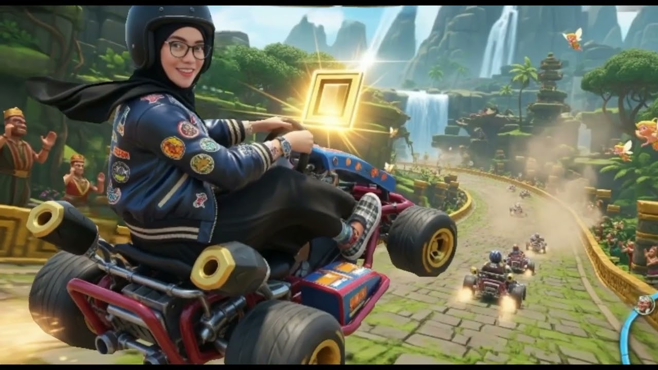 Balapan di game CTR via #aivideo #aiart#shorts #fypyoutube #gamers #balapanliar #kartun #musik  