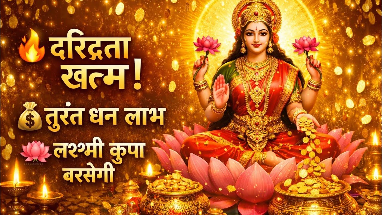  🔥 दरिद्रता नाशक लक्ष्मी मंत्र 🔥 धन आगमन, कर्ज से मुक्ति भाग्य उदय और जीवन में स्थायी समृद्धि मंत्र 