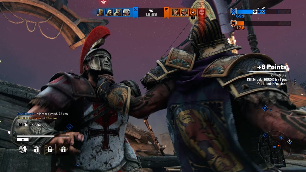 [For Honor] Multiplayer 4V4 Roman Centurion No Commentary Gameplay