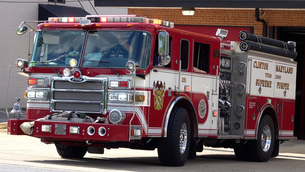 Clinton Volunteer Fire Department Engine 825B & PGFD Paramedic Ambulance 825 Responding