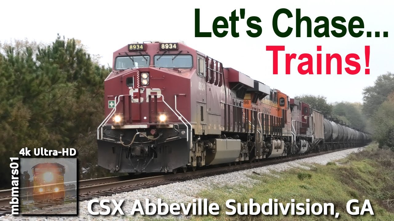 [8d][4k] Let's Chase... Trains! CSX Abbeville Subdivision, GA 11/06/2024-11/11/2024