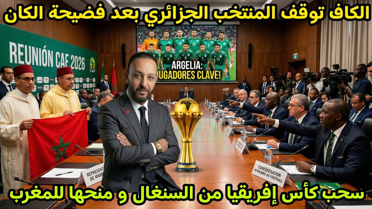 الكاف توقف لاعبي المنتخب الجزائري قبل سحب كأس إفريقيا من السنغال و منحها للمغب