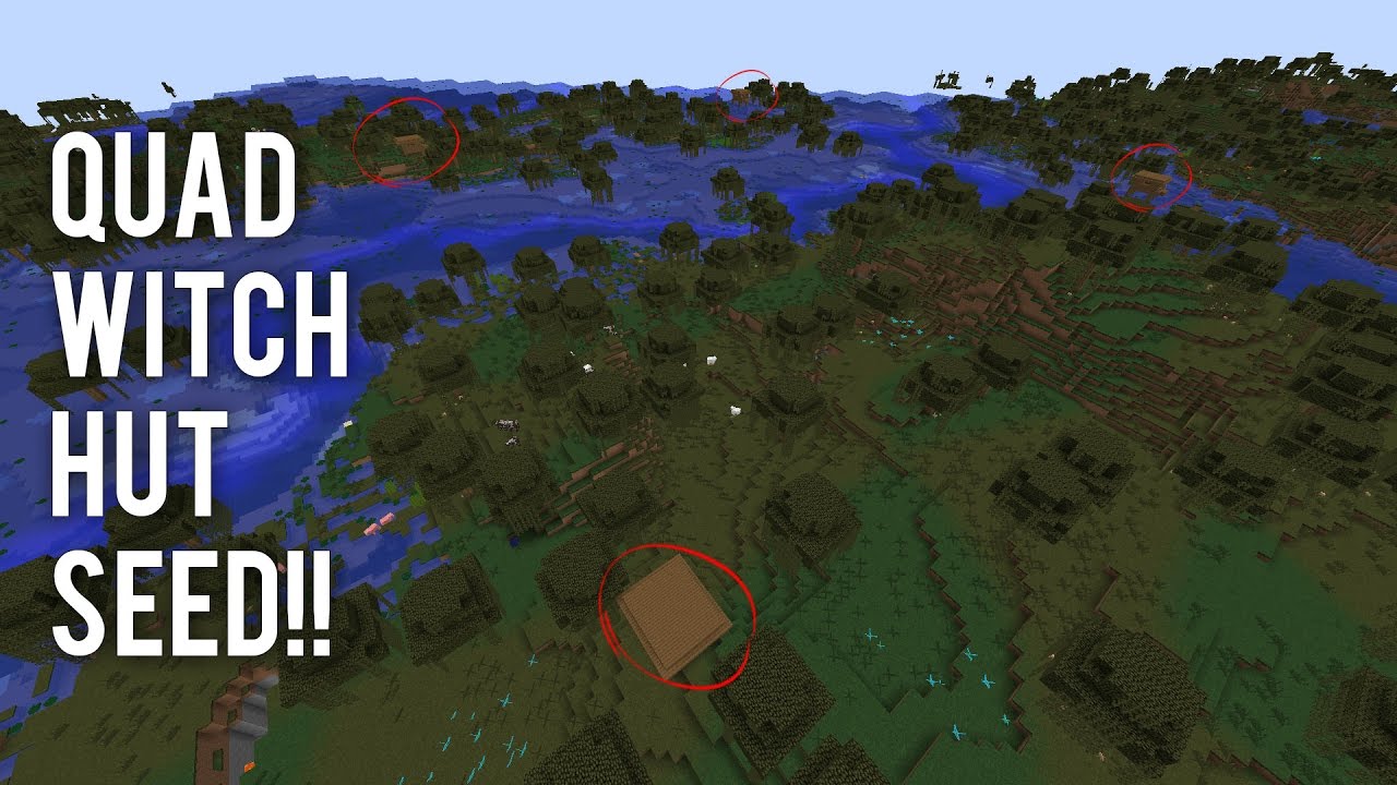 Minecraft: Seed Sunday -  Insane Quad Witch hut Seed!