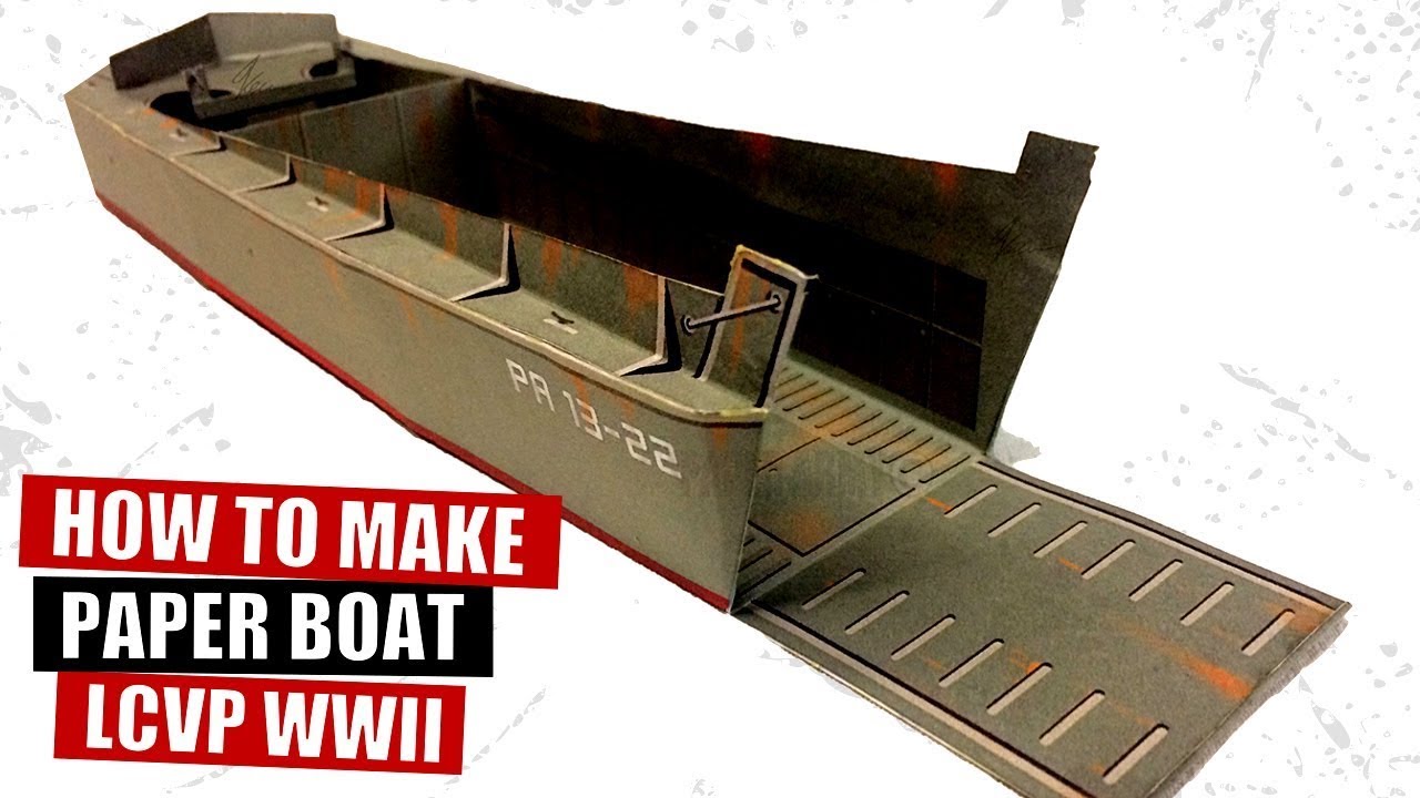 How to make a WWII American Landing Paper Boat LCVP, Paper Army Paper Models