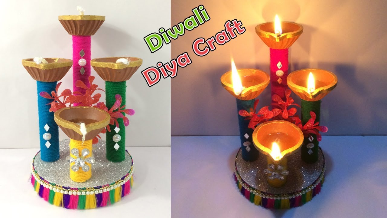 DIY How to make diwali decoration ideas at home easy/Diwali diya making/Easy diya/Art and craft