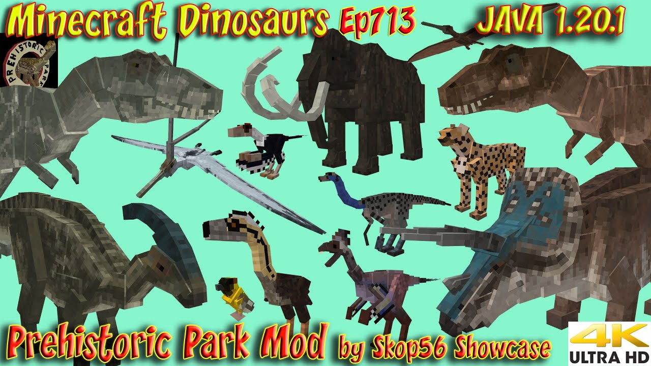 Мод «Доисторический парк»: выставка динозавров от Skop56 JAVA 1.20.1 4K60FPS Minecraft Dinosaurs ...