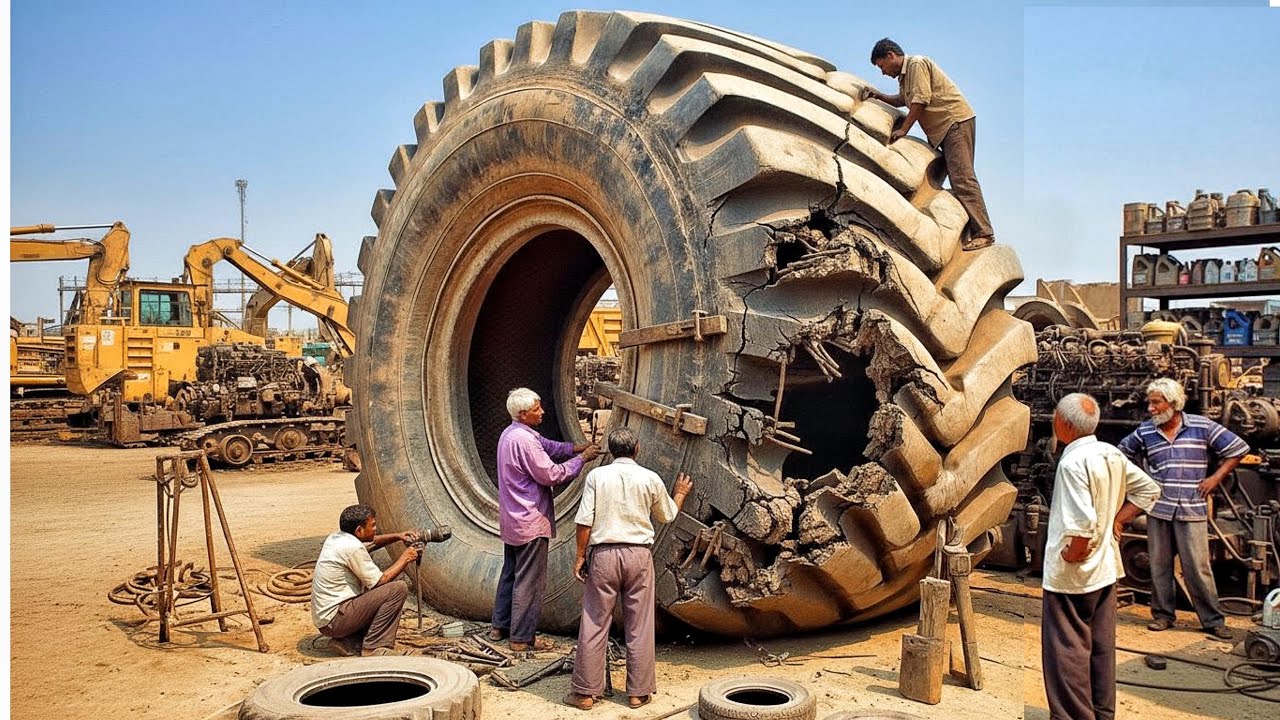 Truck Flat Tires Repaired With Thread:Unbelievable Work 