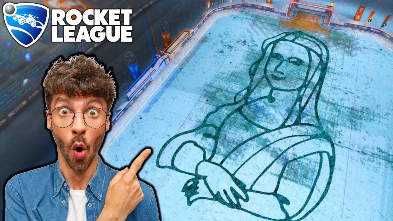 Who can make the best snow art in a Rocket League map?