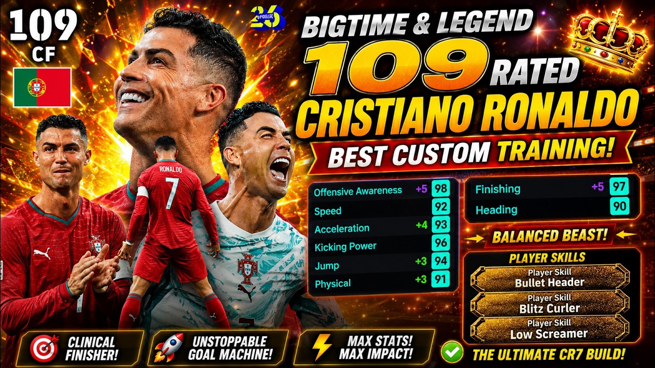 🚨 109 Rated Bigtime Cristiano Ronaldo Best Training Progression | eFootball 2026 🔥