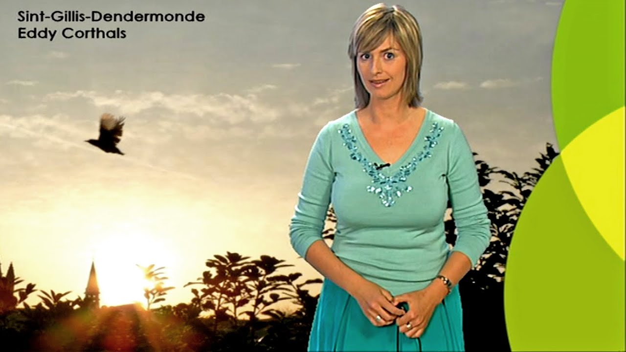 Sabine Hagedoren met het Vlaamse weerbericht van 8 mei 2006 op één