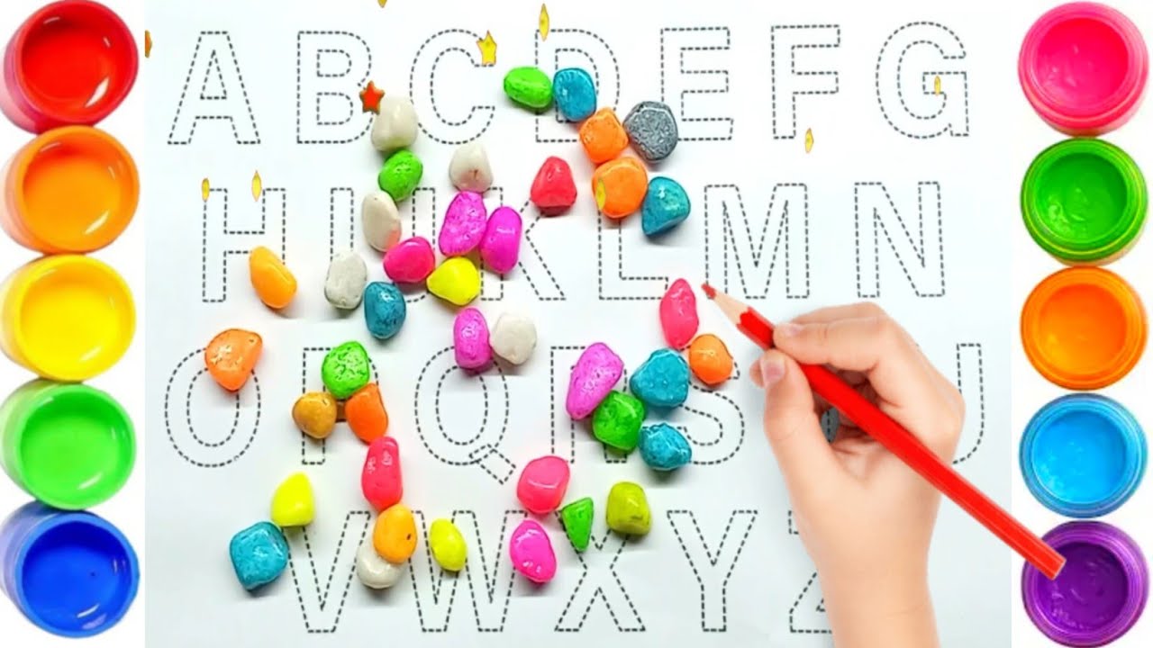 Буквы алфавита от А до Я (ABCD) в пунктирной линии для детей | Обводка букв | Веселое обучение дл...