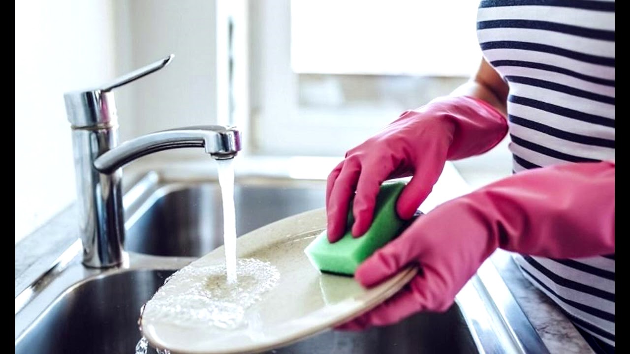 звуки процесса мытья посуды