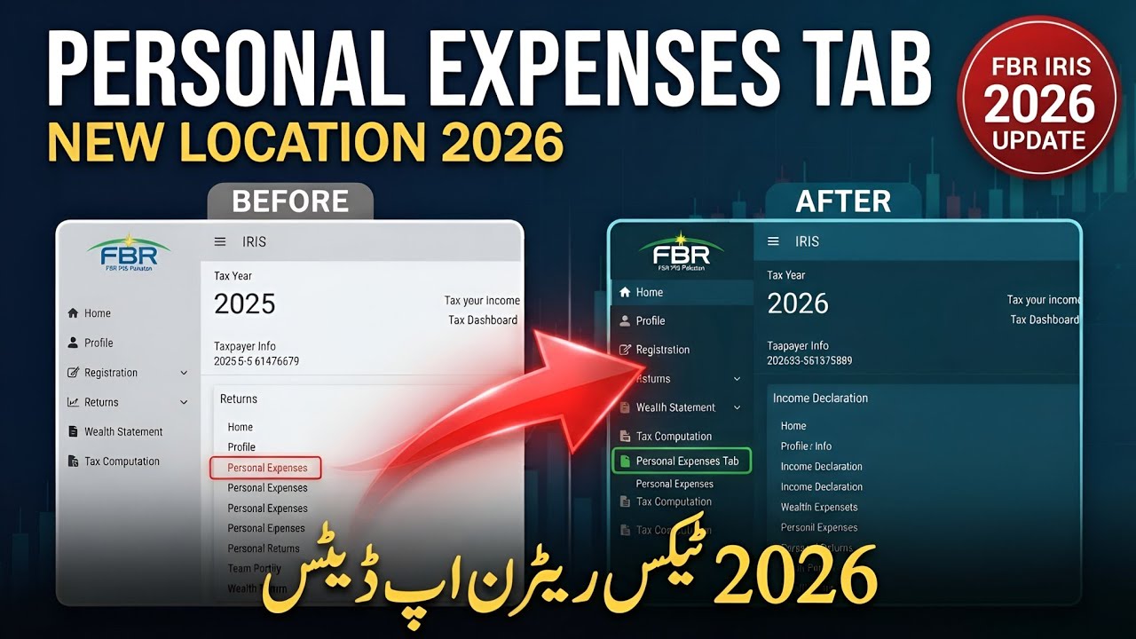 FBR Tax Return 2026: Where Did the Personal Expenses Tab Go |  #incometax #taxreturn2026 #finance 