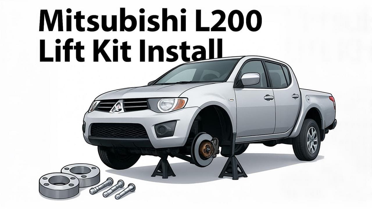 Установка комплекта для увеличения высоты передней стойки подвески на пикап Mitsubishi L200