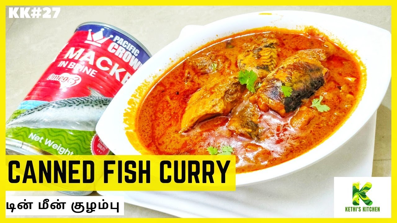 Canned Fish Curry in Tamil|டின் மீன் குழம்பு |Tin Fish Recipe|How to make Tin Fish Curry|KK#27